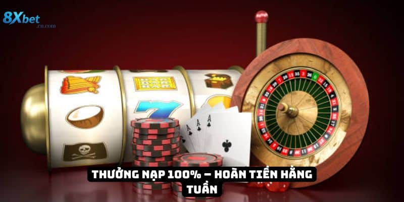 Thưởng nạp 100% – Hoàn tiền hằng tuần