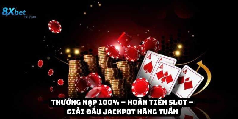 Thưởng nạp 100% – Hoàn tiền slot – Giải đấu jackpot hàng tuần