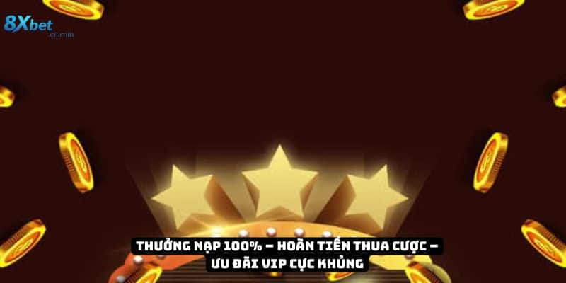 Thưởng nạp 100% – Hoàn tiền thua cược – Ưu đãi VIP cực khủng